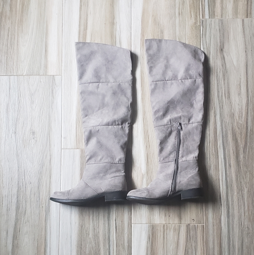 Grey Over the Knee Boots